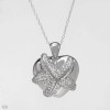2.10 CTW CZ Sterling Silver Heart 18" Necklace